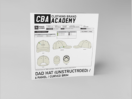 Hat Dad Hat (Unstructured/ Curved Brim) Tech Pack