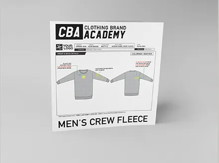 Men's Fleece Sweatshirt Blank (Crew) Tech Pack