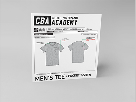 Men s T Shirt Blank (PocketTee) Tech Pack