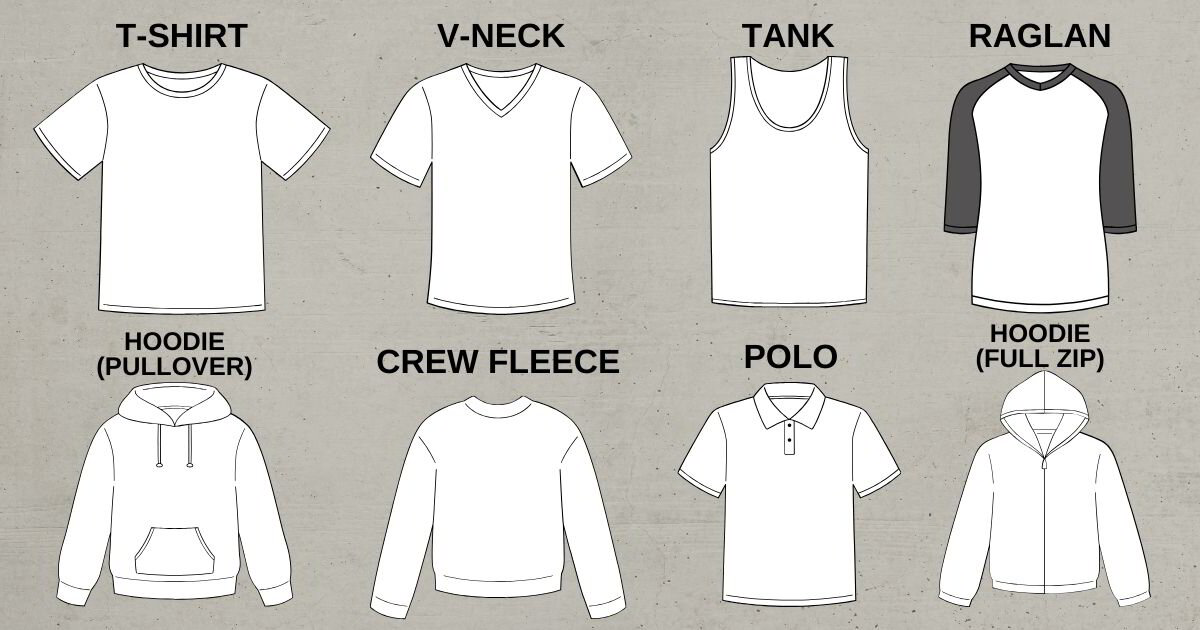 Types of t shirt design hot sale