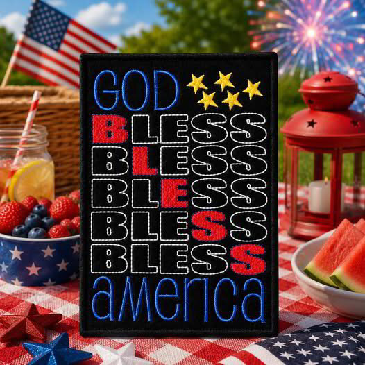 ITH GOD BLESS AMERICA MUG RUG 5X7