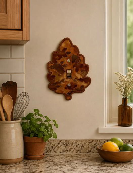 ITH LEAF LIGHT SWITCH PLACE COVER 4X6