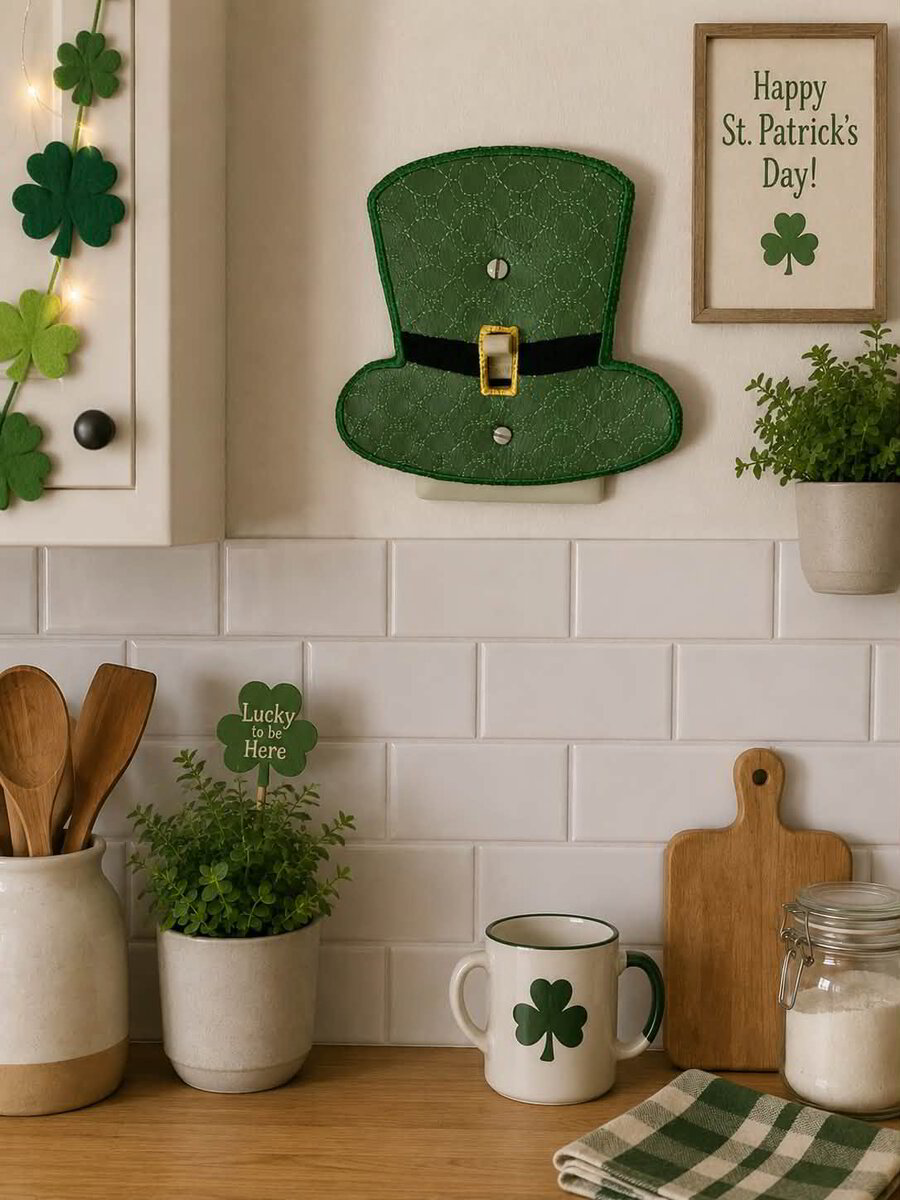 ITH SHAMROCK HAT SWITCH PLATE COVER 5X5