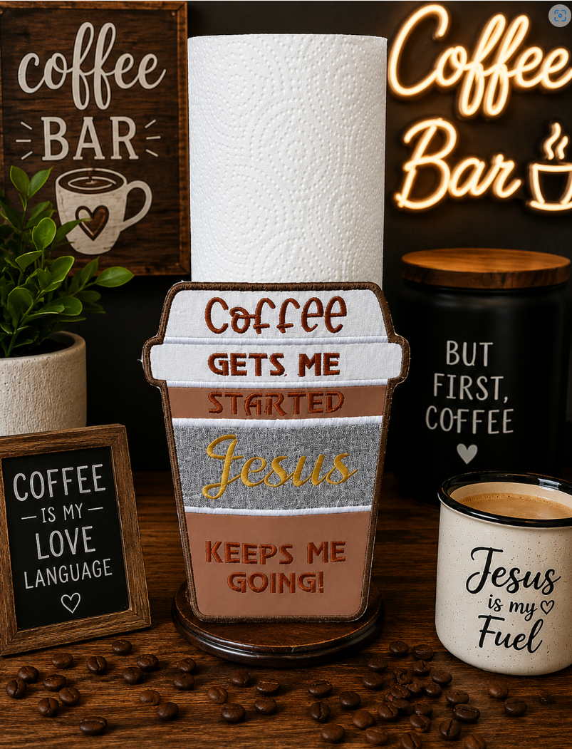 ITH COFFEE CUP PAPER TOWEL HOLDER 9X6