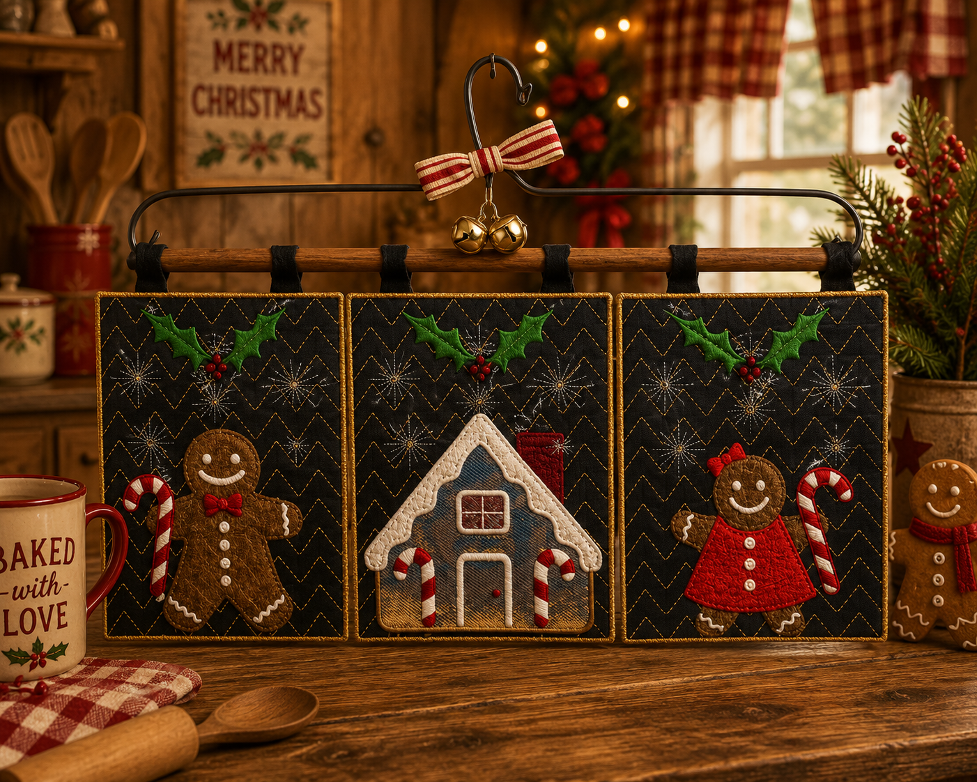 ITH GINGERBREAD TRIO (3 PANELS) 5X7
