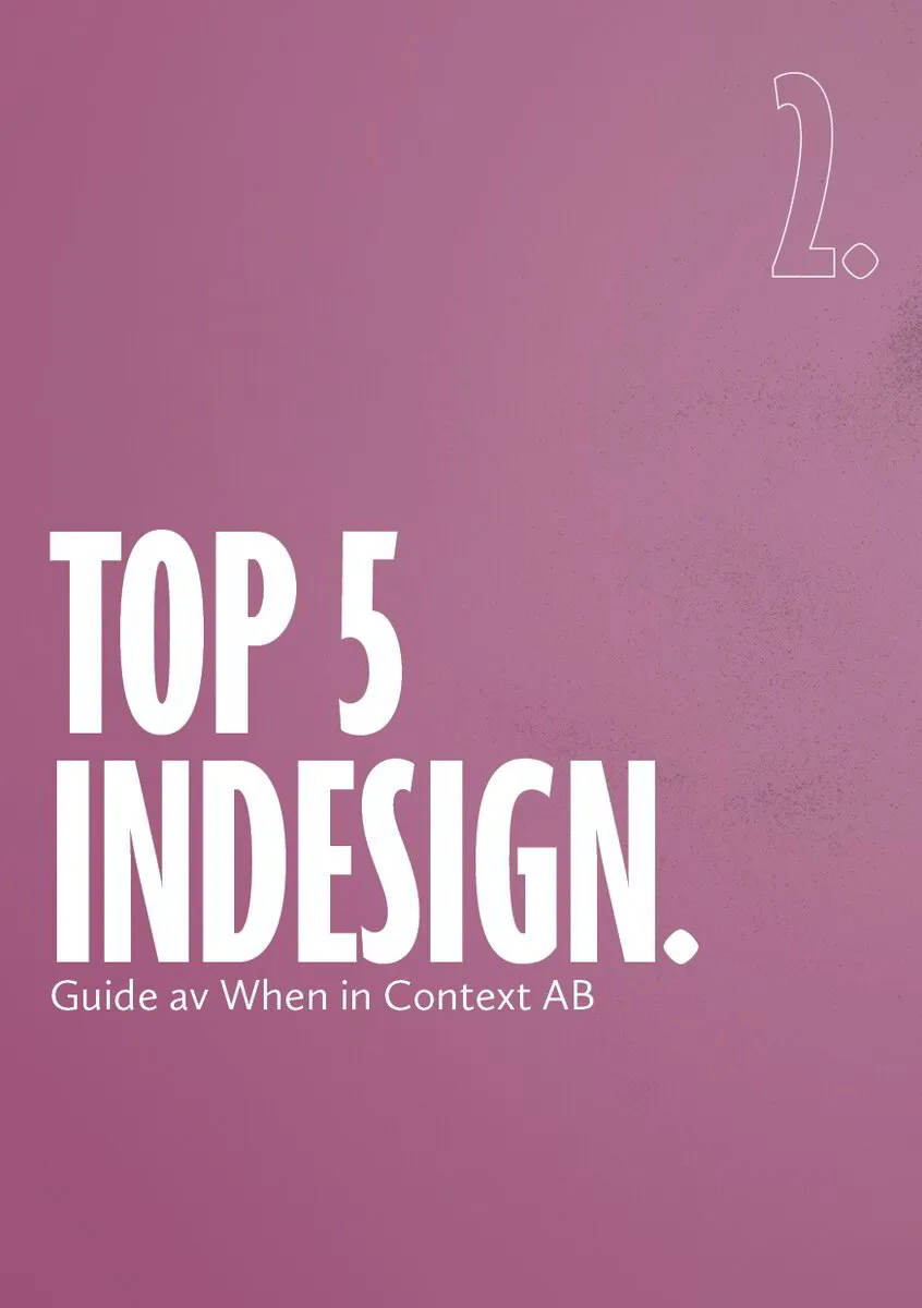 Context Definition Indesign When in Context