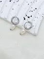 Обеци от медицинска стомана FUTURE IN PEARLS с култивирани перли в сребристо