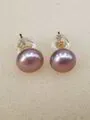 Луксозни обеци MAGDA с розово-виолетови култивирани перли 8,5 мм