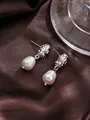Елегантни обеци SILVER RAINBOW с естествена култивирана перла