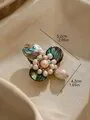 Луксозна брошка MALI PEARL с естествени култивирани перли и естествен седеф