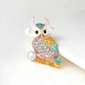 Луксозна брошка OWL PEARL с естествена култивирана перла и кристали