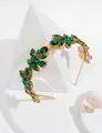 Луксозна диадема CRYSTAL LEGEND със зелени кристали  дизайн 