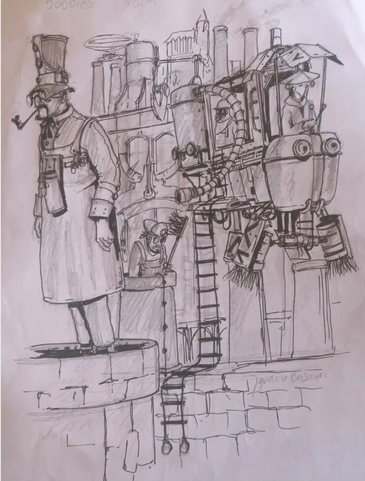 Galeria de Arte en El Salvador Premium Art Gallery Dibujo Steampunk 9 by Ignacio Basauri Cuadros Decorativos Modernos y Arte Coleccionable