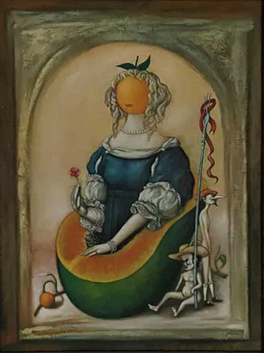 Mujer Naranja Aguacate by Anacil - Cuba