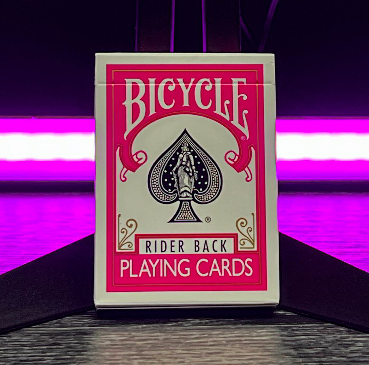 pink bicycle playing cards