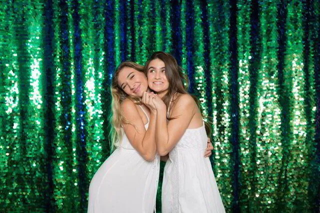 photo booth rental - peacock backdrop option