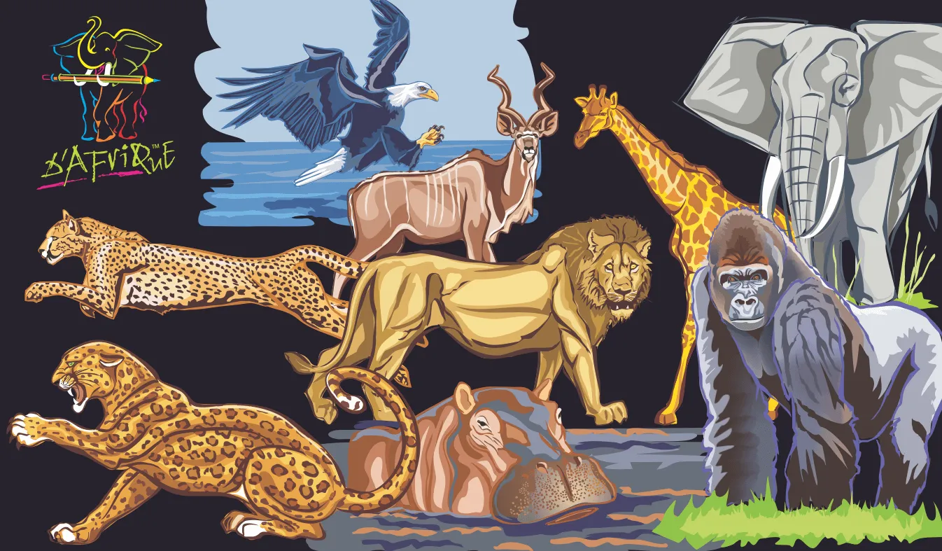 D'Afrique Stationery Animal Project using Digital Illustration