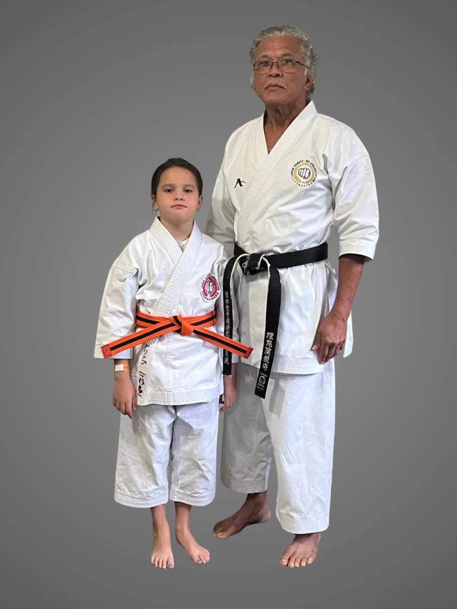 Renshi Leon and grand daughter, Traditional Karate for Family Bonding, karate, martial arts, children activities, family fun, focus and self-control, memory skills, friends and mentorship programs, culture, Japan, socialization