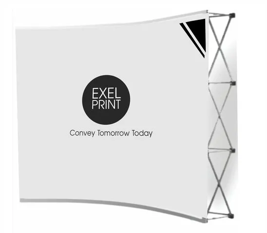 Curved banner wall