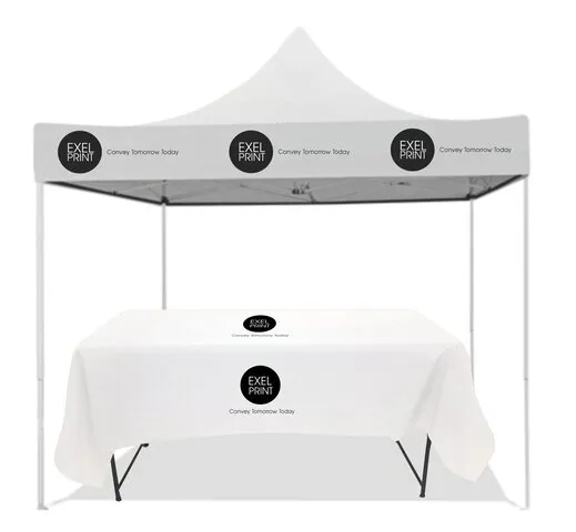 Quality branded gazebo and printed table cloth
