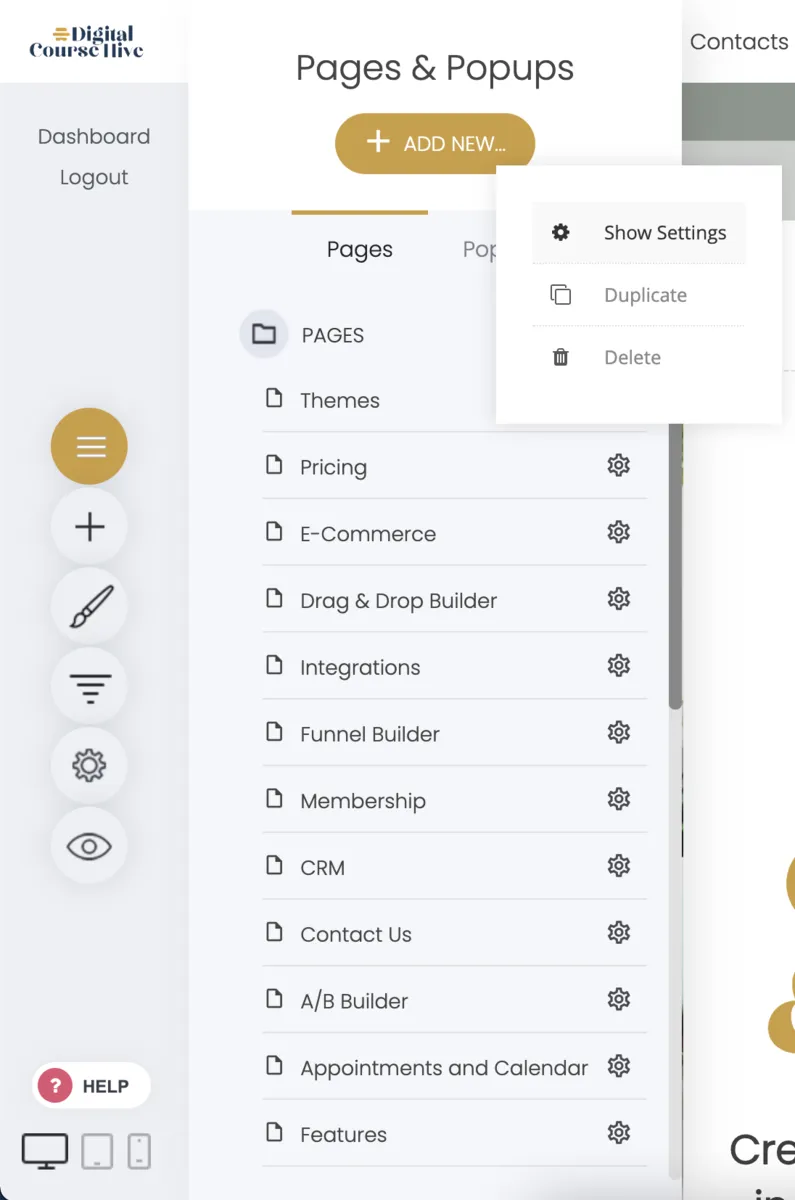 How to edit your page information