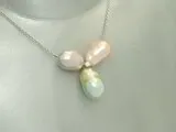 Schoeffel Kette mit drei Perlen & 0,1ct Diamant in 18K Weißgold Schöffel Collier