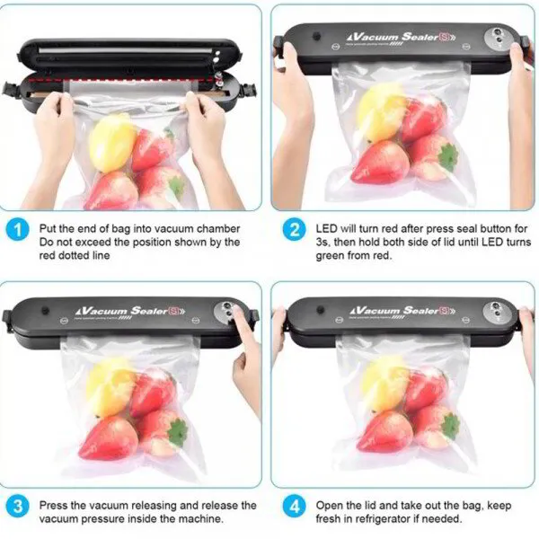 Преносима машина за вакуумиране и запечатване на храни, Vacuum Sealer
