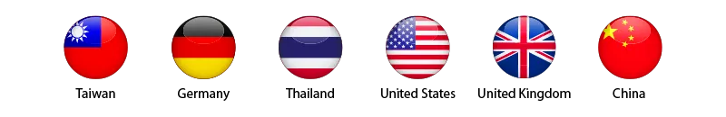 Flag - Taiwan, Germany, Thailand, US, UK, China