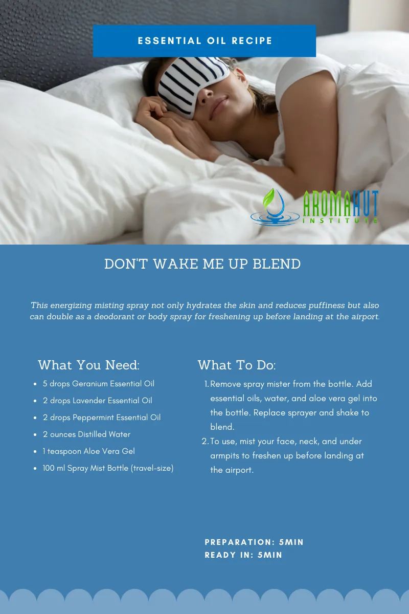 Don't Wake Me Up Jet Lag Essential Oil Blend | Aroma Hut Institute