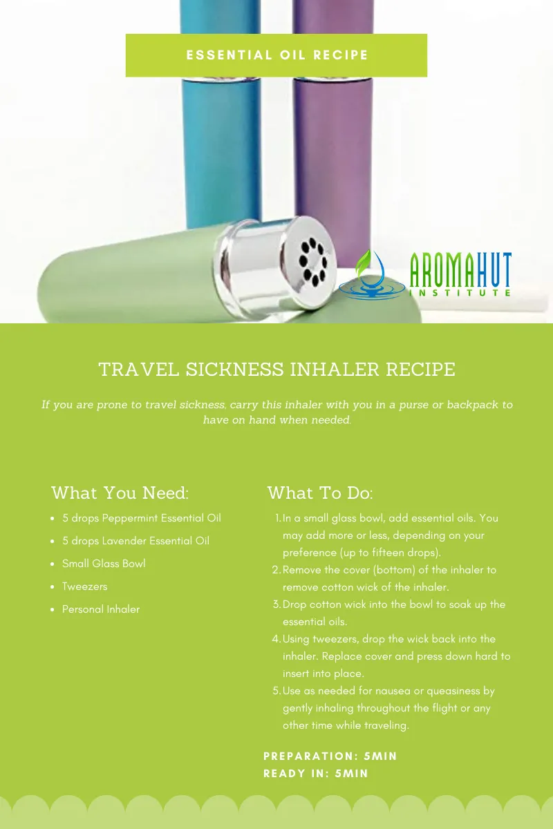 Travel Sickness Inhaler Blend | Aroma Hut Institute