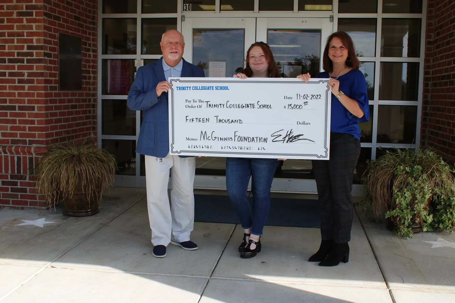 Trinity Collegiate School Received $15,000 Donation