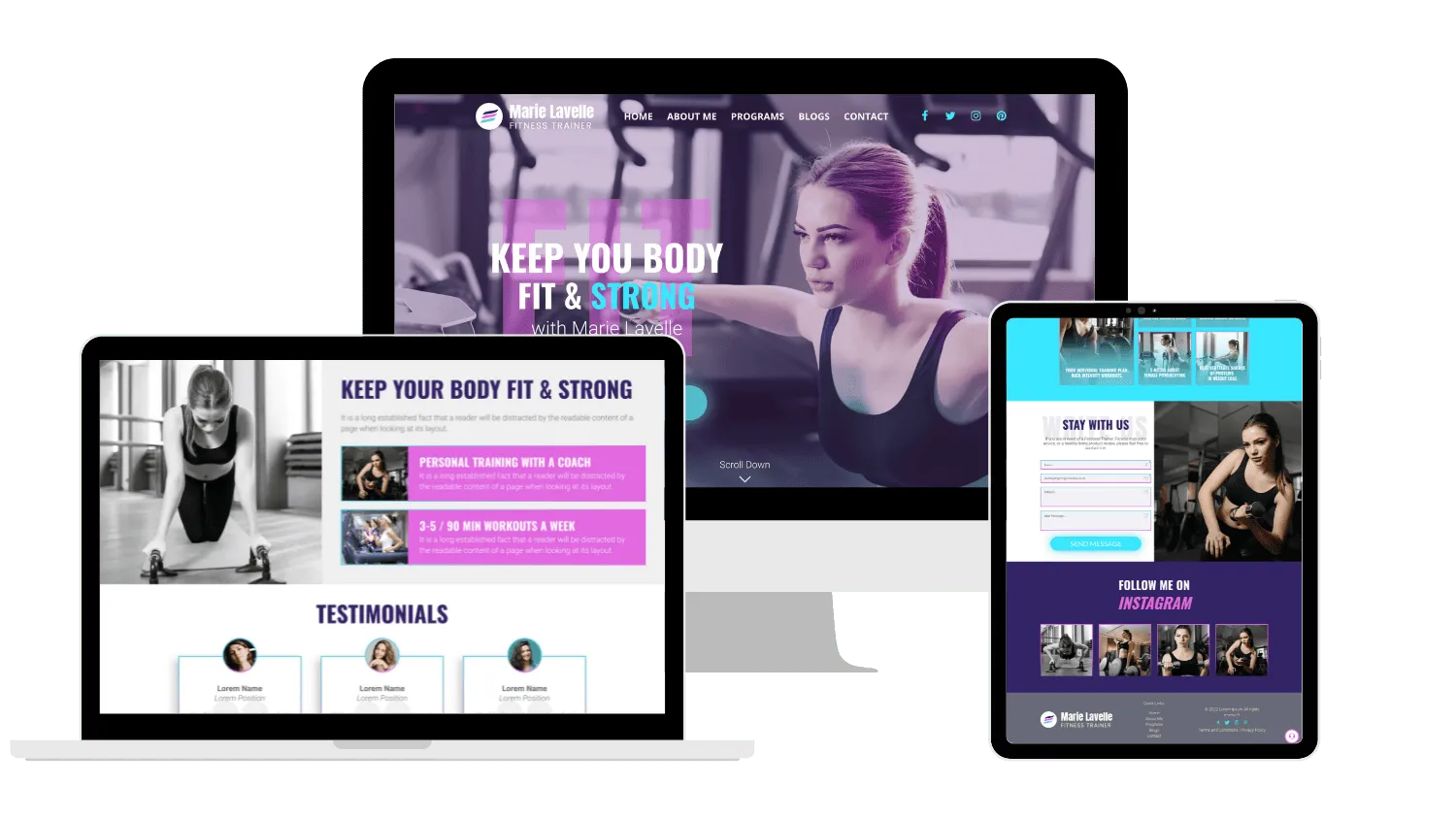 Female Fitness Coach Website Template