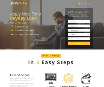 payday loan funnel landing page template