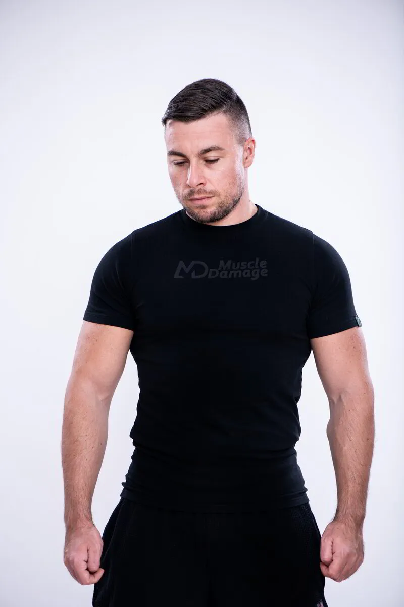 Тениска - Muscle Damage™ - черно лого