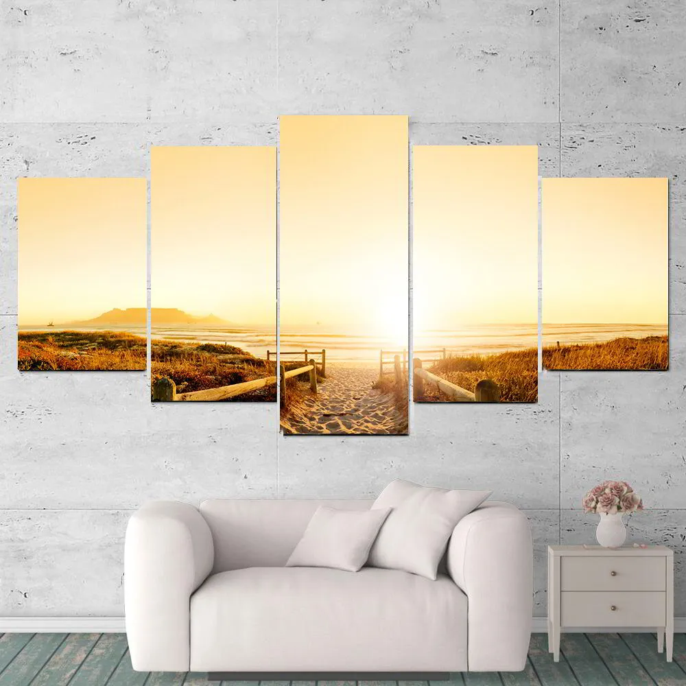 S3 Printed Acoustic Panels - Sunrise Path Beach - 5 Panels