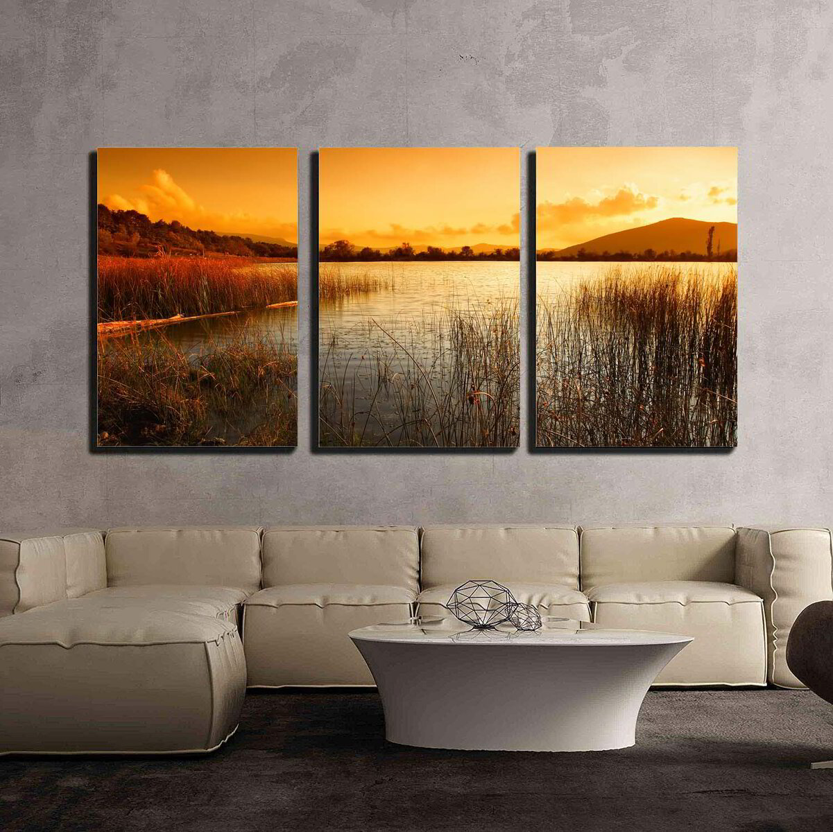 S3 Printed Acoustic Panels - Sunrise Lake - 3 Panels