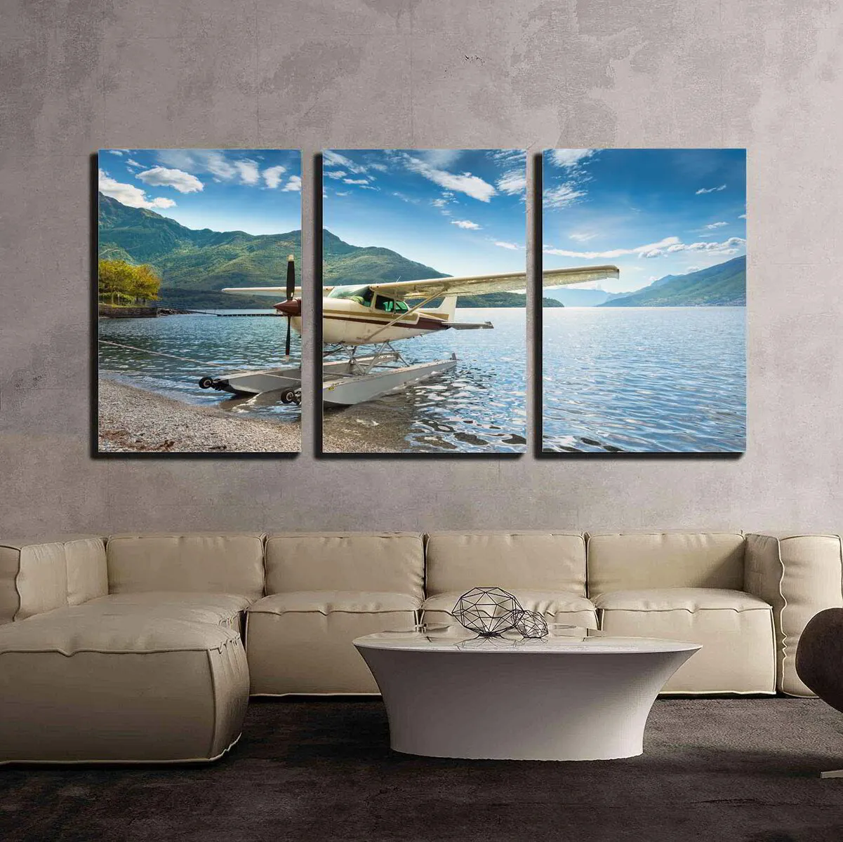 S3 Printed Acoustic Panels - Water Plane on Beach - 3 Panels