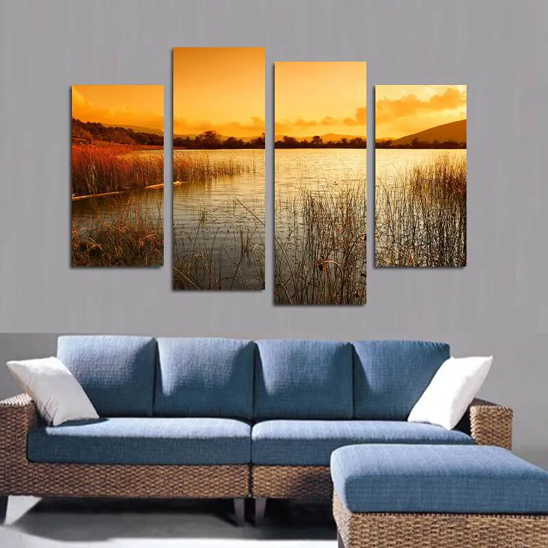 S3 Printed Acoustic Panels - Sunrise Lake - 4 Panels