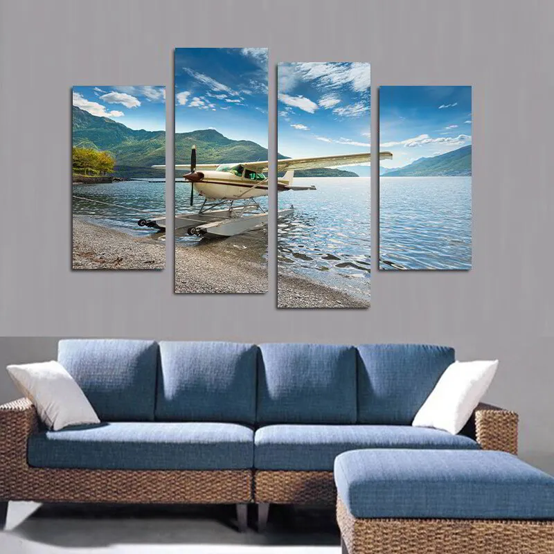 S3 Printed Acoustic Panels - Water Plane on Beach - 4 Panels