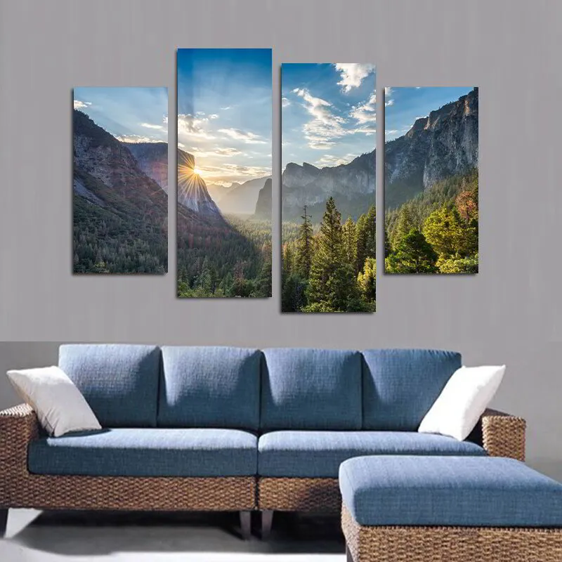 S3 Printed Acoustic Panels - Yosemite Sunrise - 4 Panels