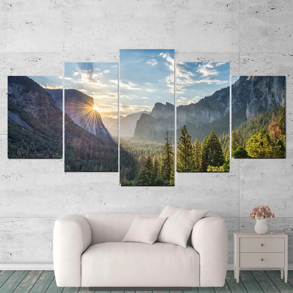S3 Printed Acoustic Panels - Yosemite Sunrise - 5 Panels