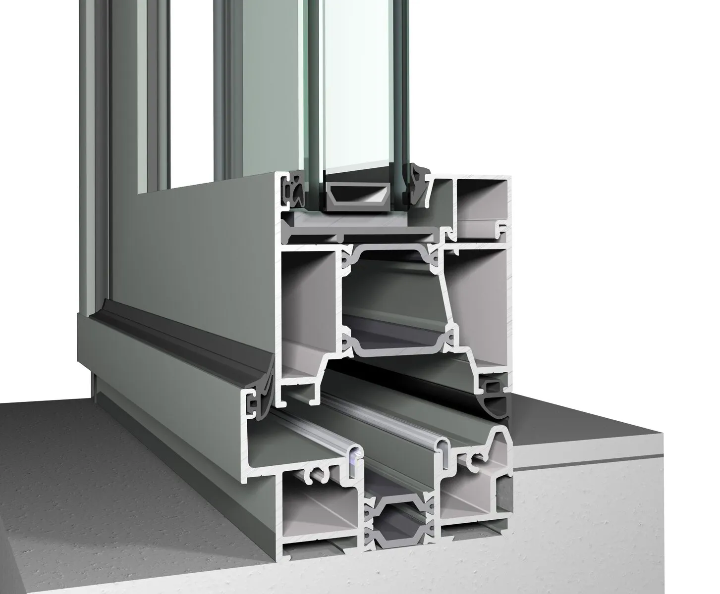 Hollow aluminium door frame