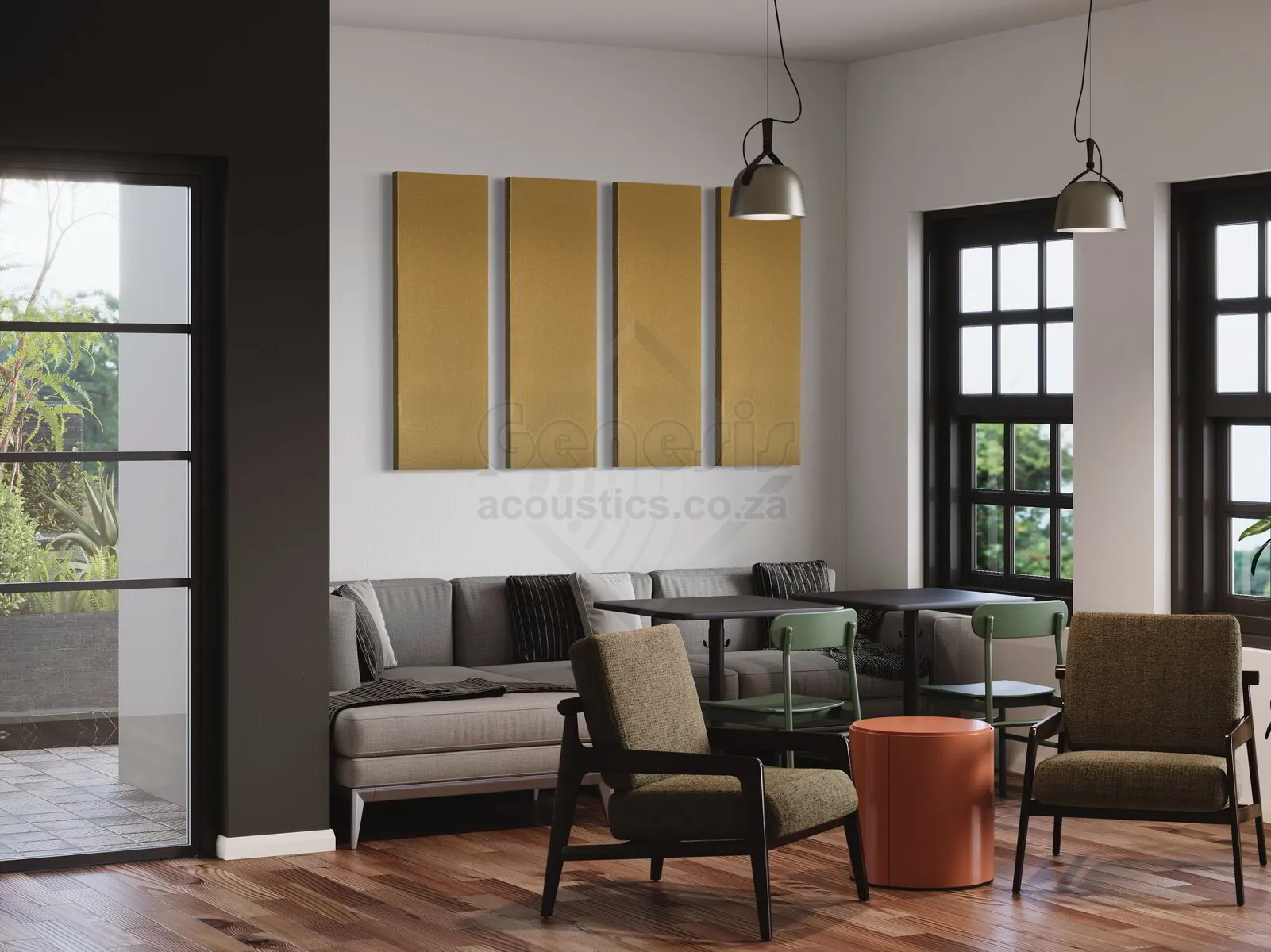 S5 Pro Acoustic Wall Panels - 120cm x 40cm Set of 4 - Lemon