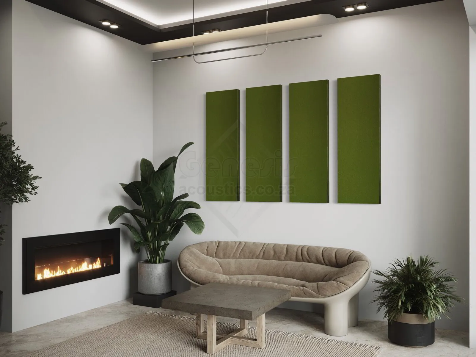 S5 Pro Acoustic Wall Panels - 120cm x 40cm Set of 4 - Pesto