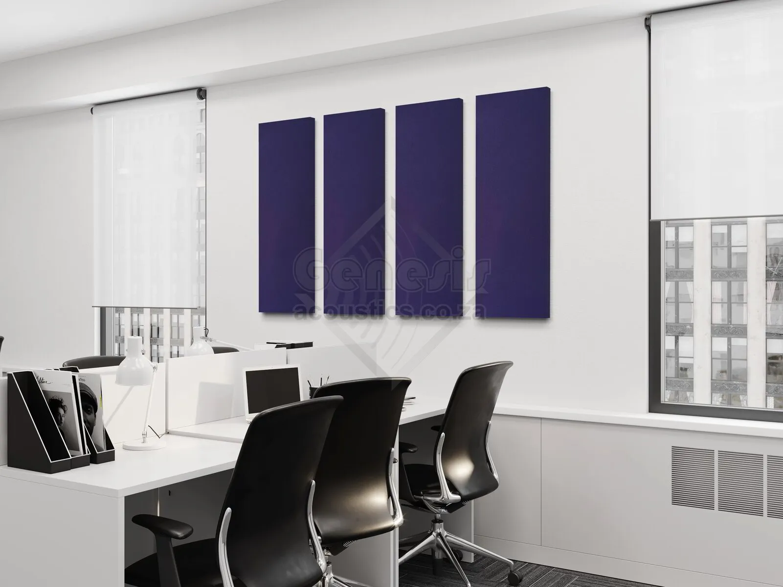 S5 Pro Acoustic Wall Panels - 120cm x 40cm Set of 4 - Purple