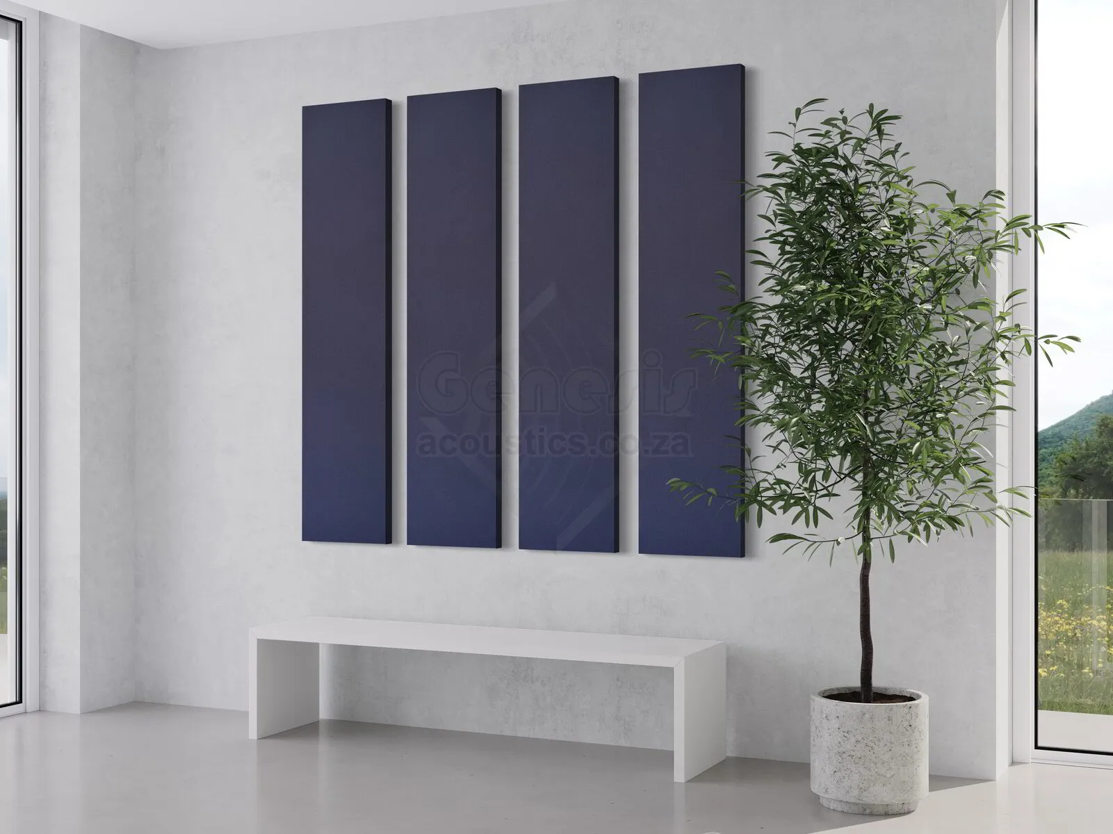 S5 Pro Acoustic Wall Panels - 180cm x 40cm Set of 4 - Marine