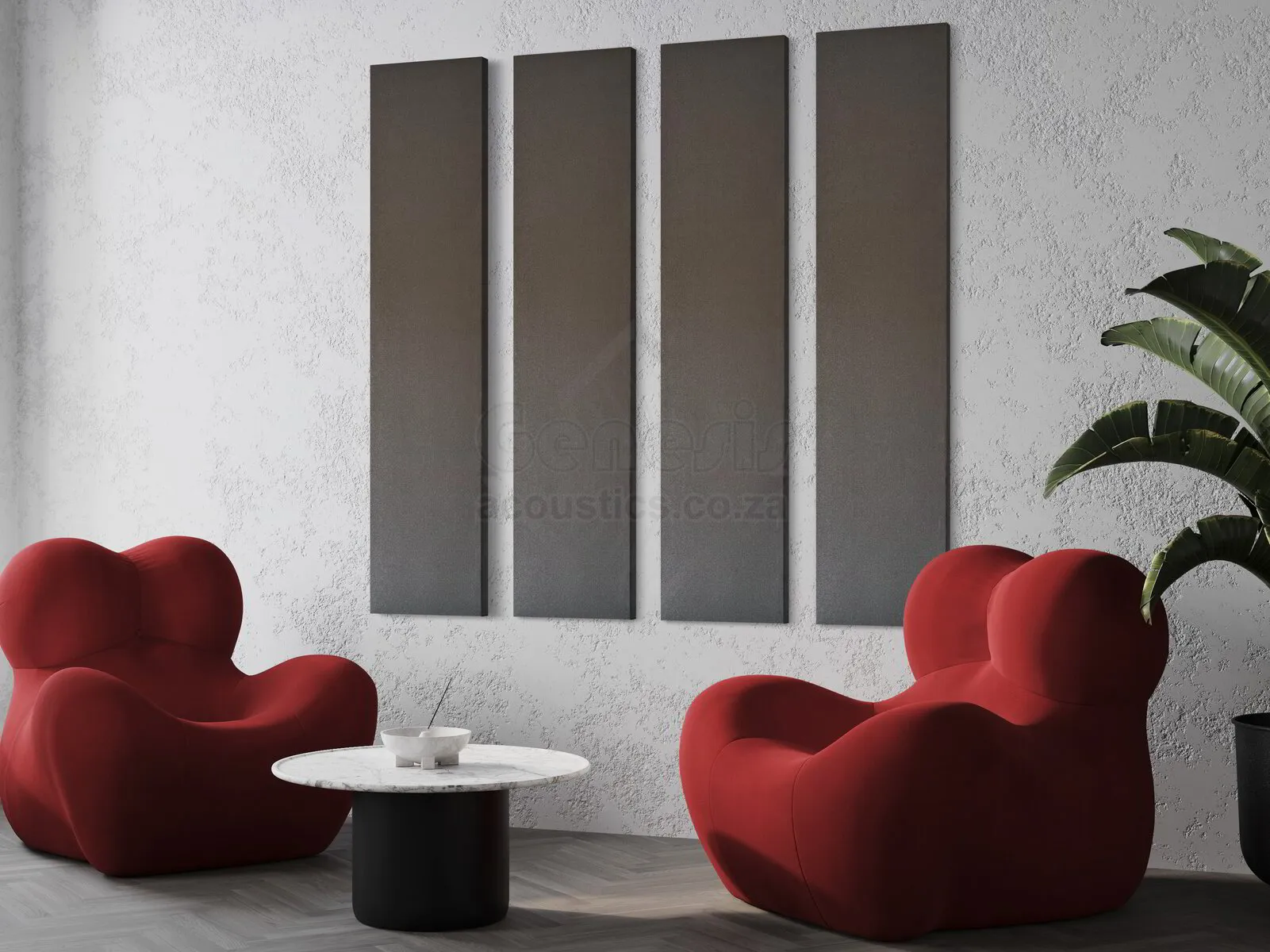 S5 Pro Acoustic Wall Panels - 180cm x 40cm Set of 4 - Grey