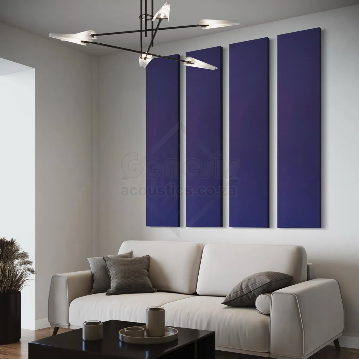 S5 Pro Acoustic Wall Panels - 180cm x 40cm Set of 4 - Purple