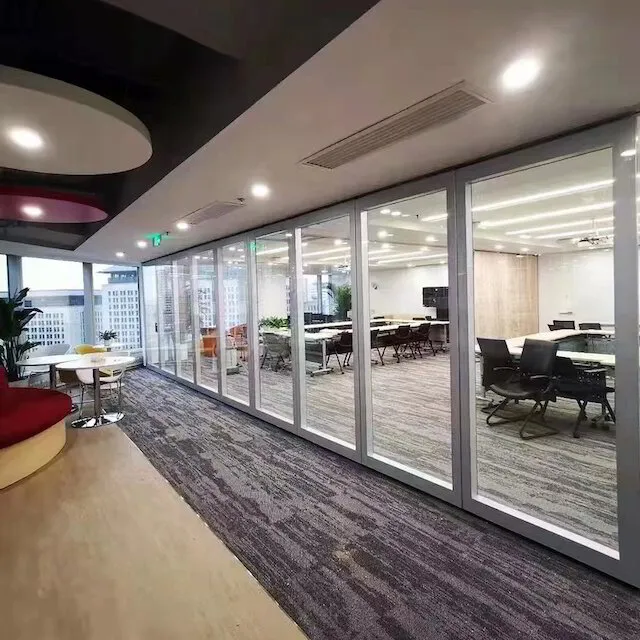 glass acoustic stacking doors