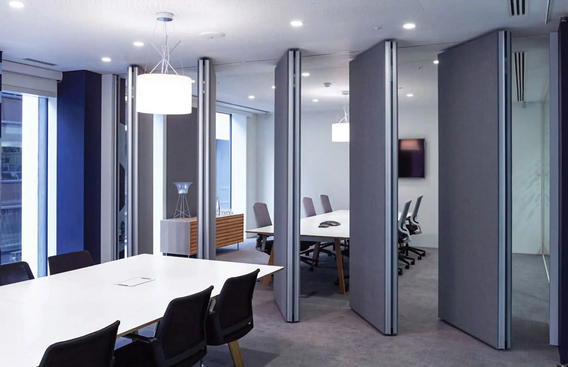 upholstered stacking doors boardroom